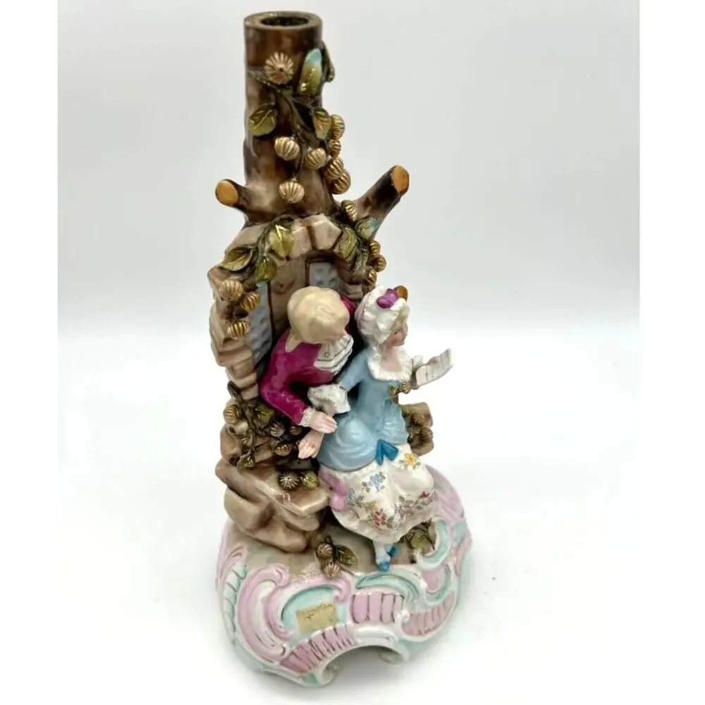 Antique Conta Boehme German Porcelain Courting Couple Figural Candle Holder 11